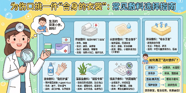 傷口敷料怎么選？一文看懂各種敷料的特性與適用場景