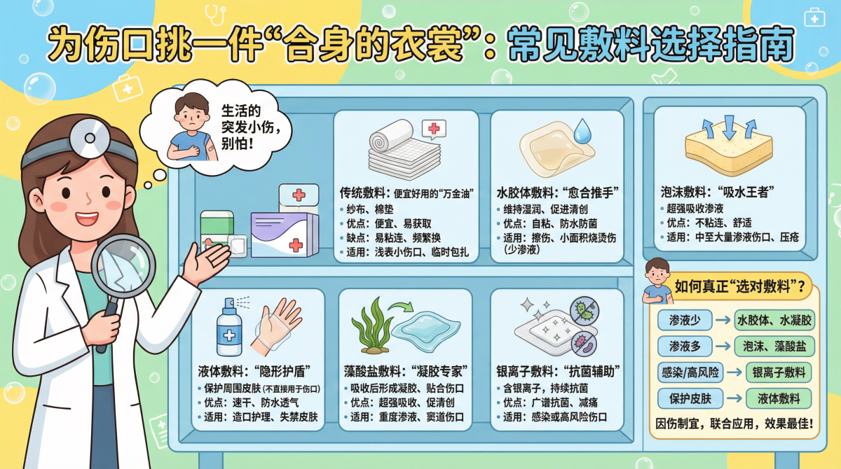 傷口敷料怎么選？一文看懂各種敷料的特性與適用場(chǎng)景